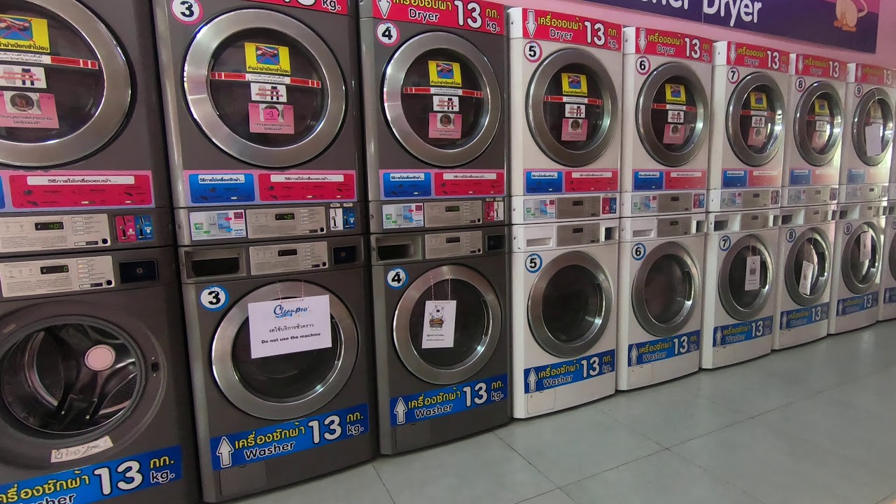 Bangkok washing machine work only 40 Thai Baht YouTube