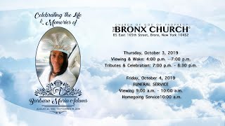 Sister Barbara Adam's Homegoing Service - October 3, 2019