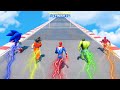 Spiderman with SUPERHEROES Running Challenge Competition GTA Funny Contest