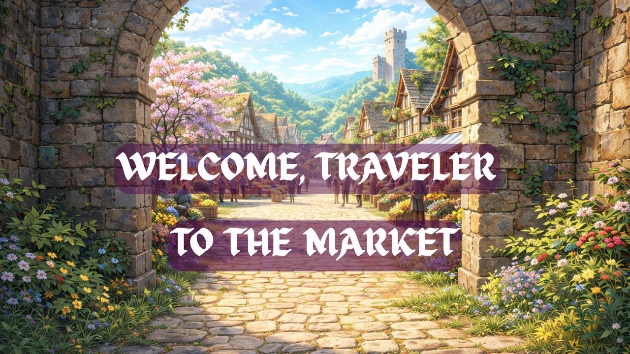 pov: Market Day in a Medieval Fantasy Town | Fantasy Folk Music