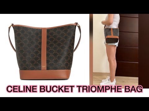 CELINE BUCKET TRIOMPHE BAG: What fits inside / modshots / unboxing 