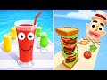 Sandwich Runner vs Juice Run Gameplay | Food Stacking Battle! 🥪🧃 #vdrsgaming