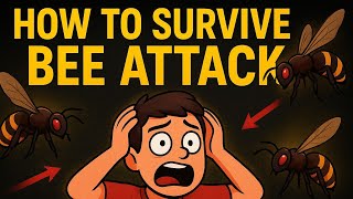 How to Survive a Bee Attack 🐝⚠️ (Life-Saving Tips You Must Know!)#rescuequest #honeybee 