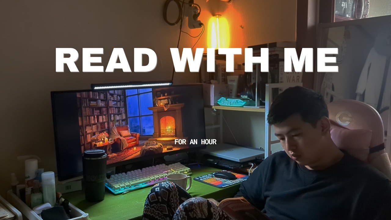Read with me for an hour🕯️No ads, no talk, chill music, real time