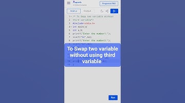 To Swap two variable without using third variable