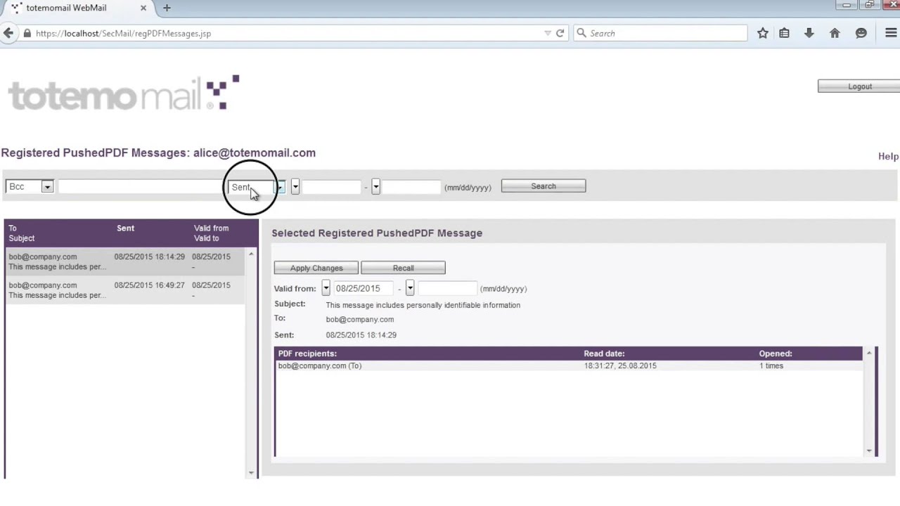 totemomail® Video Demo Use Case 2 "Message Tracking" (english) - YouTube