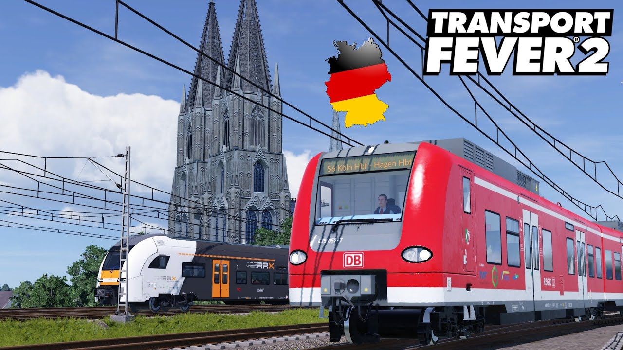 Transport Fever 2 Deutschlandmap XXL Führerstandsmitfahrt | S-BAHN Köln | S6 Hagen - Köln HBF