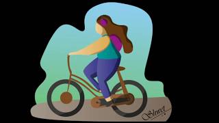 Cycling girl | Adobe Illustrator | Vector graphic