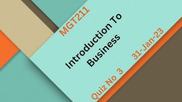 MGT211 Introduction To Business Quiz No 3