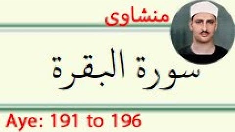 سوره بقره+ترجمه آیه 191 تا 196 منشاوی (فولادوند)