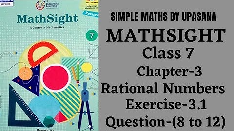 MathSight || Class-7 || Chapter-3||RationalNumbers || Exercise-3.1|| || Question -(8 to 12)
