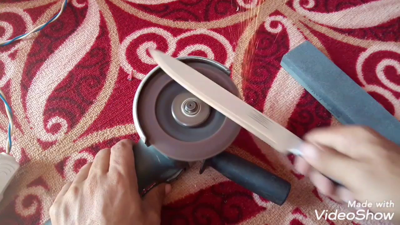 كيفية سن السكين على الصاروخ وحجر الجلخ