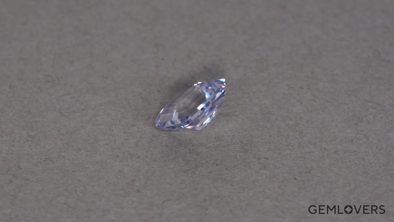 Very light Violet emerald cut Sapphire from Sri Lanka 3.59 ct