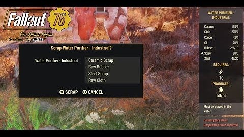 Fallout 76 - Camp Storage Budget Bug - Impossible to Place or Scrap Item