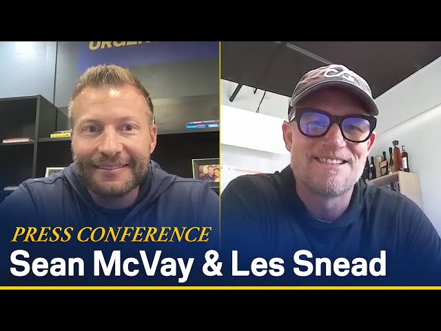 Sean McVay u0026 Les Snead Pre-Draft Press Conference class=