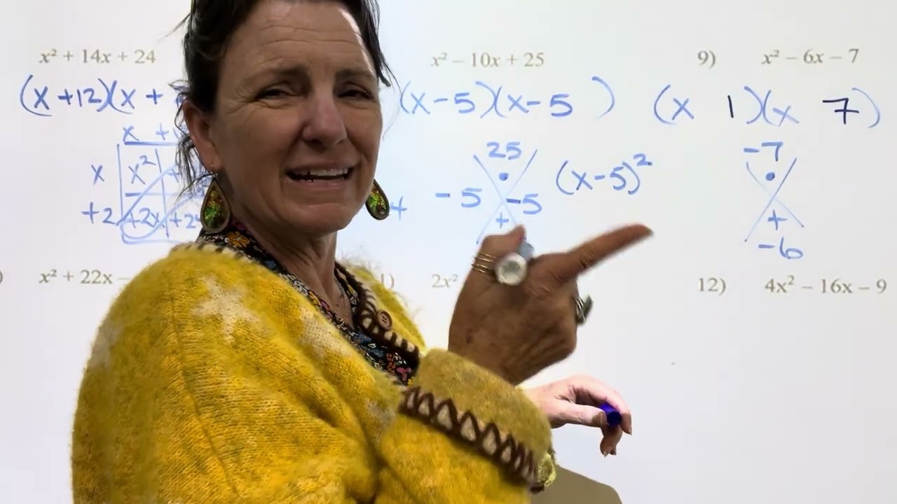 Part 2: Unit 5 study guide review on factoring (questions 7-12)