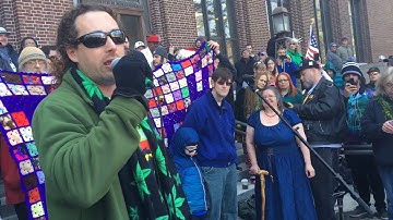 White doves released at Hash Bash 2017 in Ann Arbor
