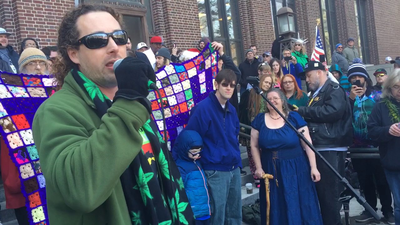 White doves released at Hash Bash 2017 in Ann Arbor