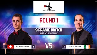 Snooker China Championship Round 1 Alexander Ursenbacher vs Fergal O´Brian Frame 3-5