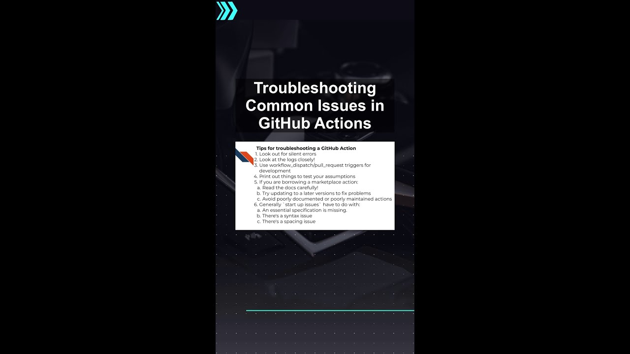 Troubleshooting Common Issues in GitHub Actions #ai #artificialintelligence #machinelearning