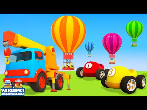 Yardımcı Arabalar - Yeni bölüm! Kırmızı araba ve sıcak hava balonu! Eğitici çizgi film