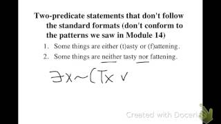 Translating two-predicate statements in predicate logic that don't conform to the standard patterns