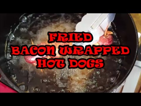 Fried Bacon Wrapped Hot Dog Recipe