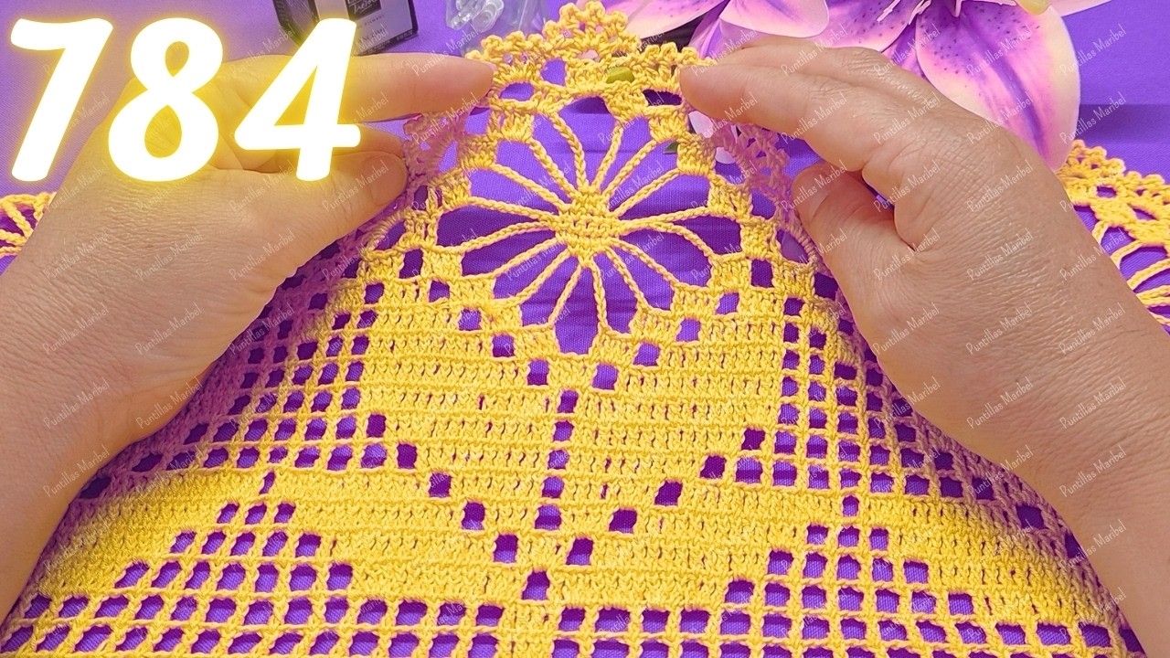 Hermosas FLORES GRANDES para puntillas de servilletas de VUELTA Y VUELTA 💐  784