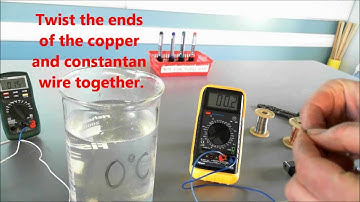 Make a Thermocouple (copper - constantan) and measure temperature of a flame
