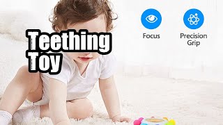 Review Arudyo Baby Teething Toys BPA Free Silicone Teether with Wooden Ring to Soothe Gums