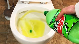 Experiment: Mountain Dew and Mentos Reaction vs Toilet - Will it Flush?