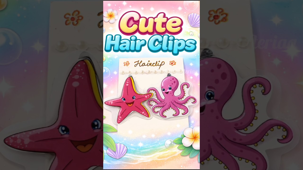 Cute Hair Clips for Kids 🐙⭐ | Trending Cartoon Hair Accessories ✨ #song #shorts #trending #cute#easy