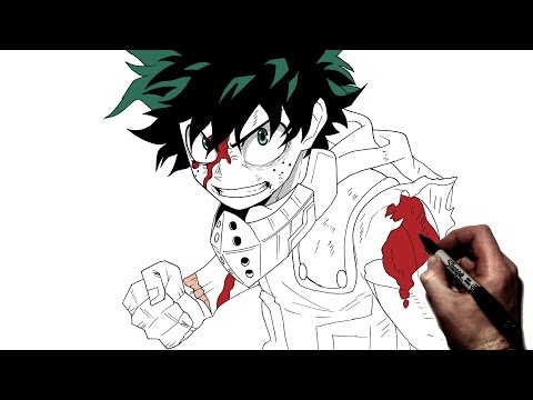 How To Draw Midoryia (Serious Pose) | Step By Step | My Hero Academia