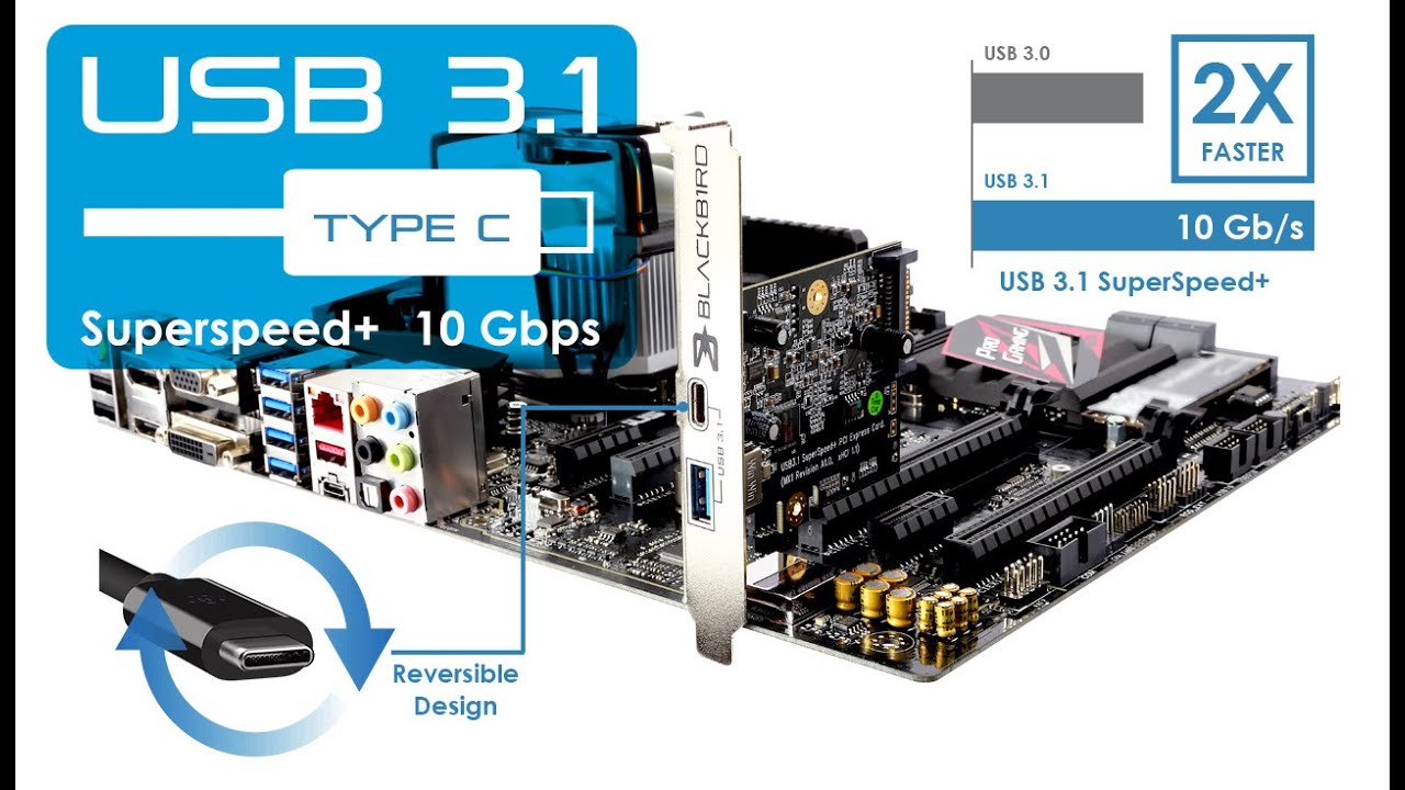 to install USB Gen 2 PCIe Express Card with Type-C from AFT Blackbird MX-1 - YouTube