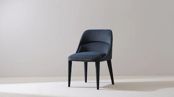 Modern Blue Velvet Upholstered Dining Chair