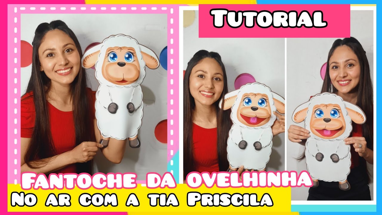 (Passo a passo) Aprenda a fazer o fantoche da ovelhinha/cordeirinho . #noarcomatiapriscila #moldes