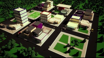 3ds max low poly CITY modeling timelapse