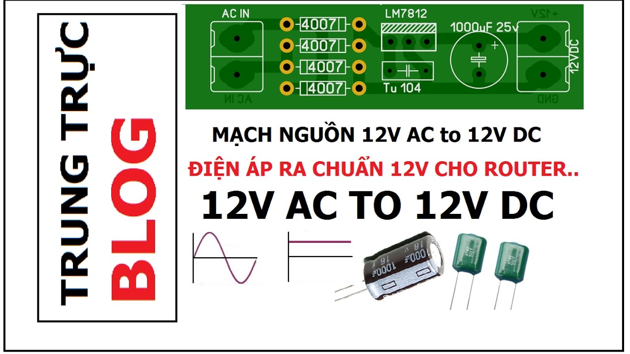[Share PCB] 12V AC to 12V DC Mạch nguồn chuẩn 12v chạy router