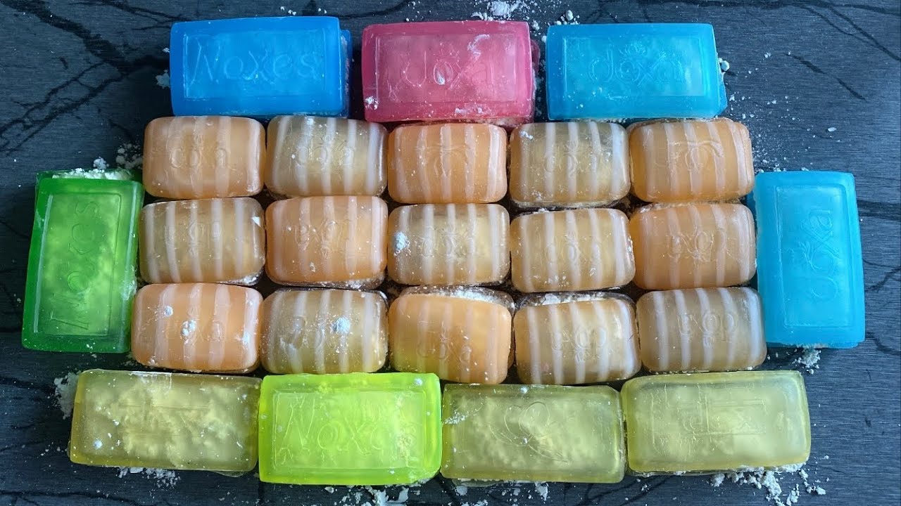 Crushing glycerin soap boxes with starch #soapboxes