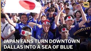 Japan Fans Turn Downtown Dallas Into a Sea of Blue | AD1S