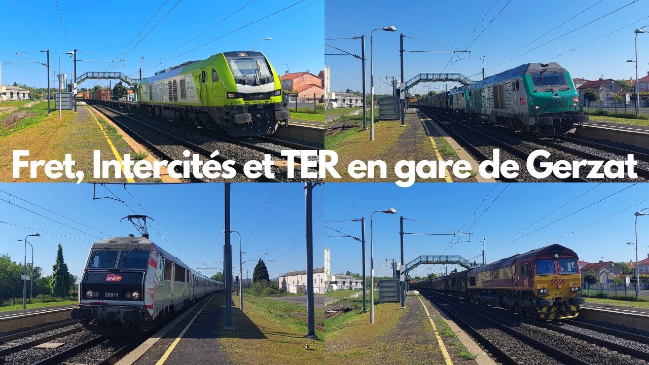 Fret, Intercités et TER en gare de Gerzat
