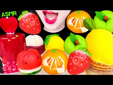 ASMR WAGASHI, SWEET BEAN CAKE, <strong>PETIT</strong> CAKE 과일 화과자, 과일 케이크 먹방 MUKBANG