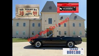 Classic Or Antique License Plates For Old Cars In Texas