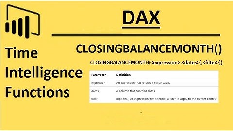 CLOSING BALANCE MONTH function (DAX) - DAX || Power BI Desktop