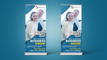 How To Design Roll Up Banner for Business | Photoshop Tutorial