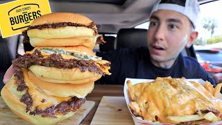 MUKBANG EATING Saucy Double Burgers And Loaded Wild Fries From Easy Street Burgers