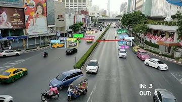 นับรถเข้า - ออก ด้วย Yolov9 + DeepSORT Object Tracking | Computer Vision