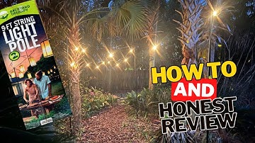 HOW TO Install DIY String Light Poles by BACKYARD THERAPY + Honest Review  (NO Digging required!)