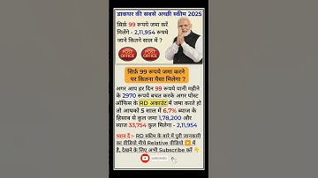 Post Office RD Scheme 2025 | What is RD| l