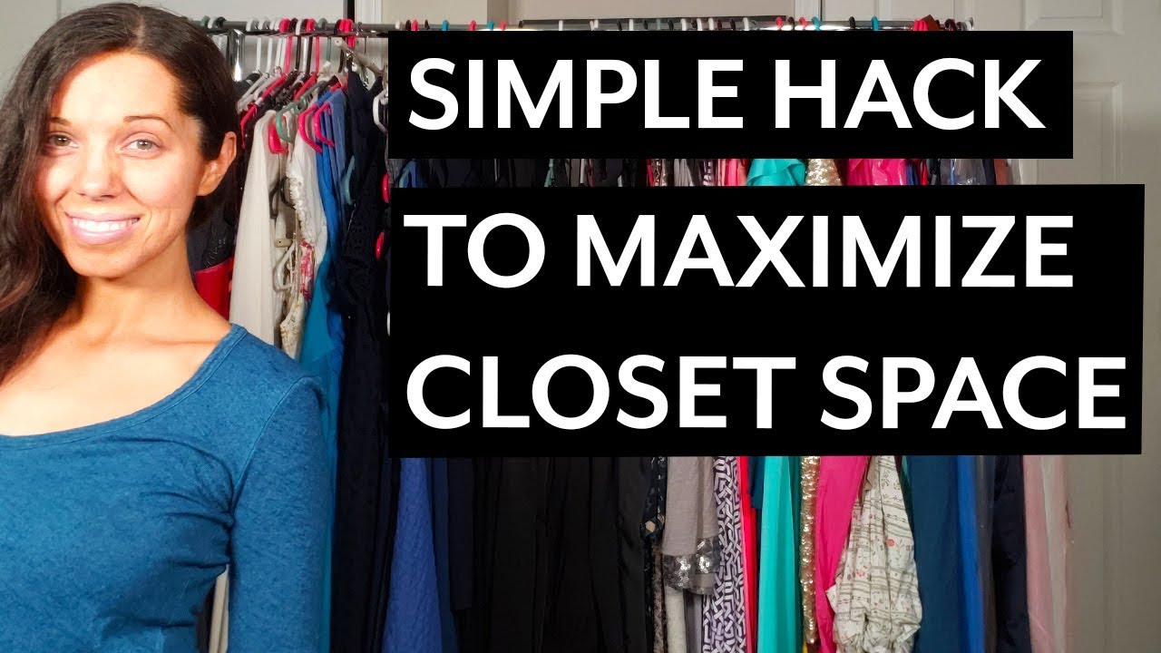 Small Closet Hack to Maximize Hanging Space - YouTube